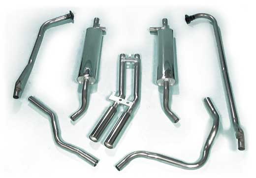 Mild Steel Exhaust System - Type 65 Auto - Large Bore Tail Pipe - RS1487