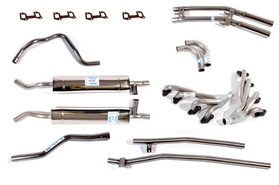 Stainless Steel Sports Exhaust System Rover V8 - Type 65 Auto - Small Bore Tail Pipes - RS1614
