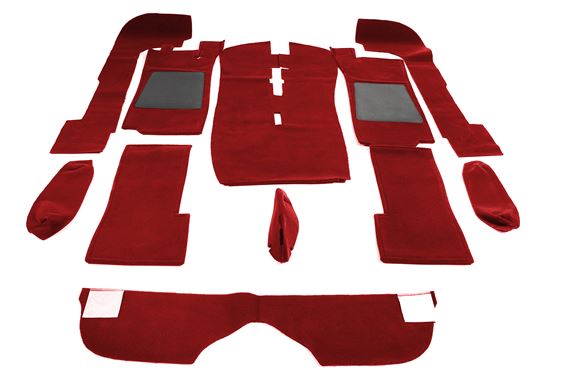 Triumph Stag Carpet Set - LHD - Passenger Area - Tufted - Claret Red - RS1645RED