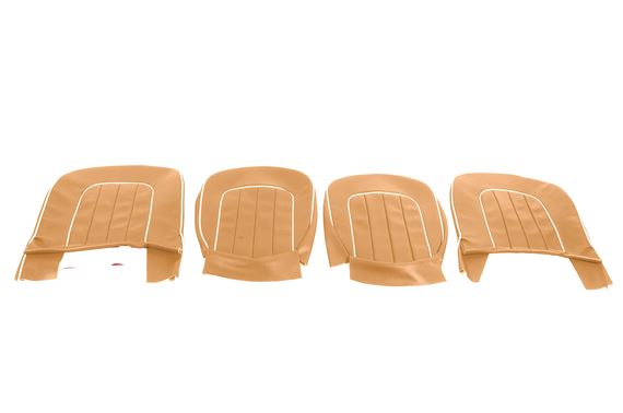 Triumph TR3 Front Seat Cover Kit - Tan Vinyl with White Piping - RW3022TAN