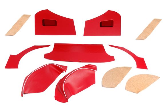 Triumph TR2 Interior Trim Kit - Red with White Piping - RW3027RED