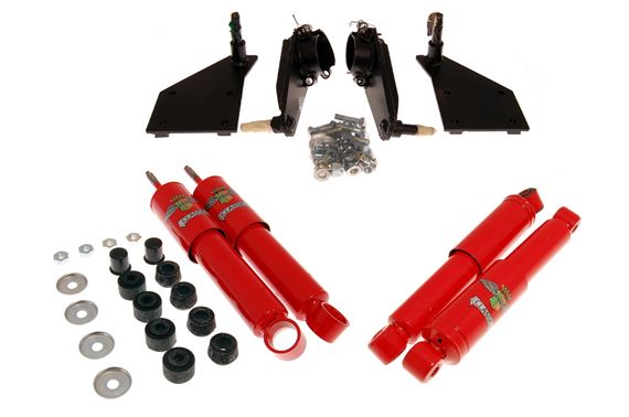 Koni Front and Rear Shock Absorber Kit - Adjustable - with Rear Conversion Brackets - TR4(Late) - RW3080KONI