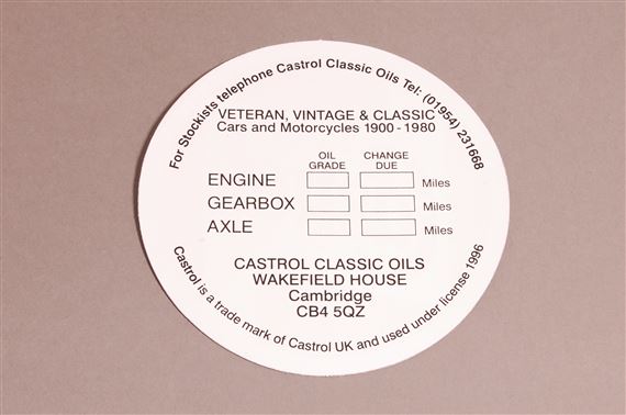 Castrol Classic Windscreen Sticker - RX1807W