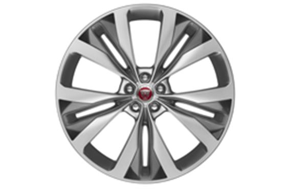 Alloy Wheel 9J x 22" Double Helix 15 Spoke Silver Finish and Dark Inserts - T4A3796 - Genuine