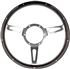 Classic Riveted Dark Wood Rim Steering Wheel 14 in with Polished Centre - 43SPCWD - Mountney