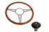 Moto-Lita Steering Wheel & Boss - 15 inch Wood - Adjustable Column - Polished Spokes - Flat - RW3215