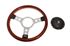 Wood Rim 13 inch Steering Wheel Polished Spokes - Black Boss - RL1467 - Mountney