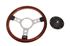 Wood Rim 13 inch Steering Wheel Polished Spokes - Black Boss - RM8258 - Mountney