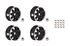 Classic 8 Spoke Alloy Wheel Kit - 5.5J x 13inch Set of 4 Inc Nuts & Centres - Black/Silver - RL147355X13BLK