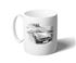 MGB Roadster Rubber Bumper Mug - Black & White with Reg - RP1537BWMUG