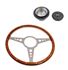 Moto-Lita Steering Wheel & Boss - 14 inch Wood - Drilled Spokes - Flat - RR117014