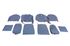 Triumph TR6 Leather Faced Seat Cover Kit for 2 seats and Head Rests - Shadow Blue - RR1216SBLUELEAT