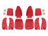 Triumph TR6 Leather Faced Seat Cover Kit for 2 Seats and Head Rests - Red - RR1217REDLEATHER
