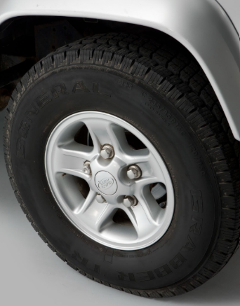 land rover defender tire close up