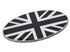 Union Jack Oval Self-Adhesive Black-Chrome - DA7638 - Britpart - 1