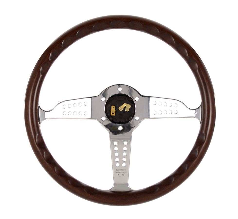 Steering Wheel - Super Grand Prix Mahogany Wood/Chrome Spoke 350mm ...