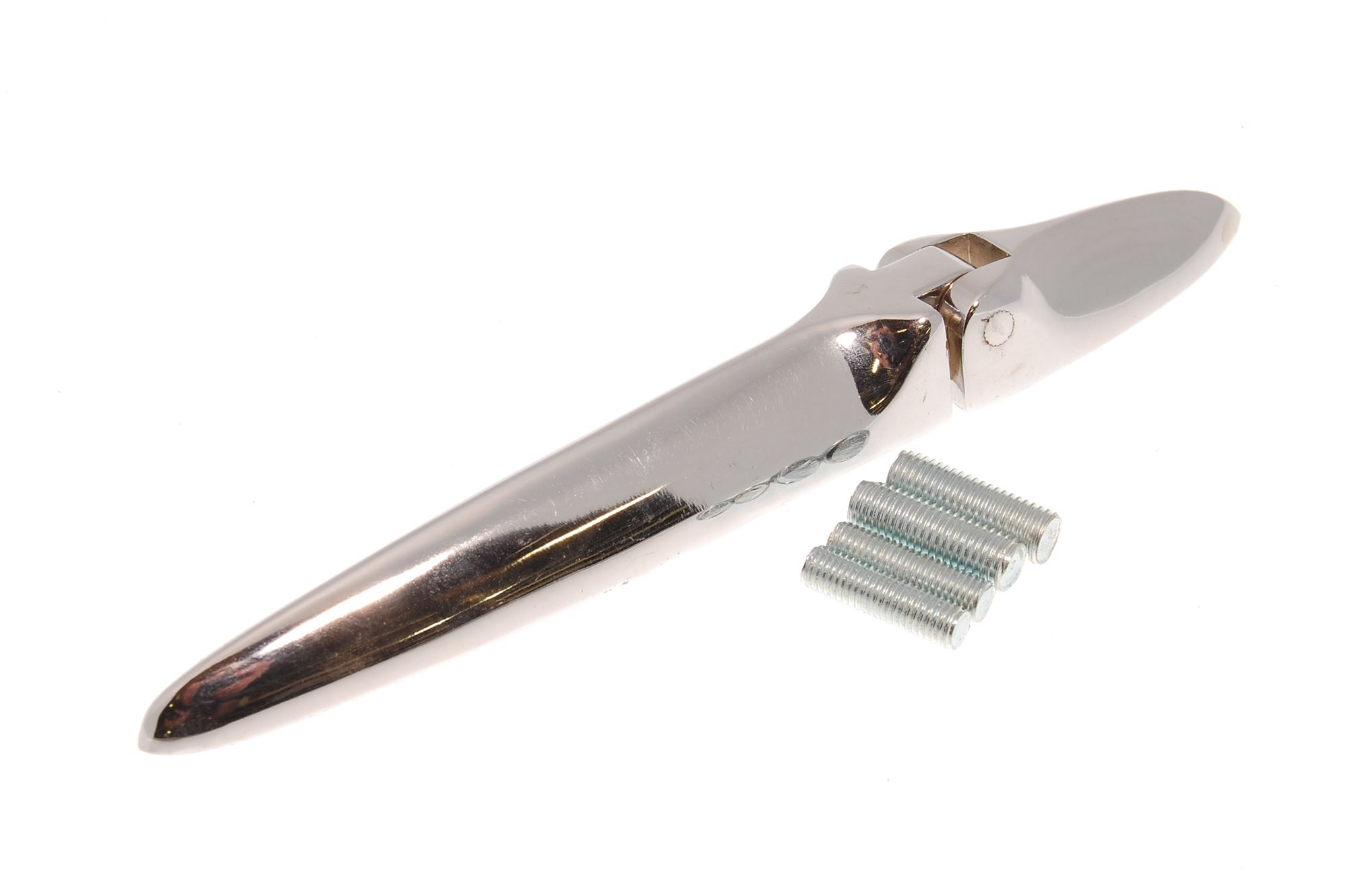 Hinge LH Chrome TR2 from TS7229, TR3, TR3A 650021 Rimmer