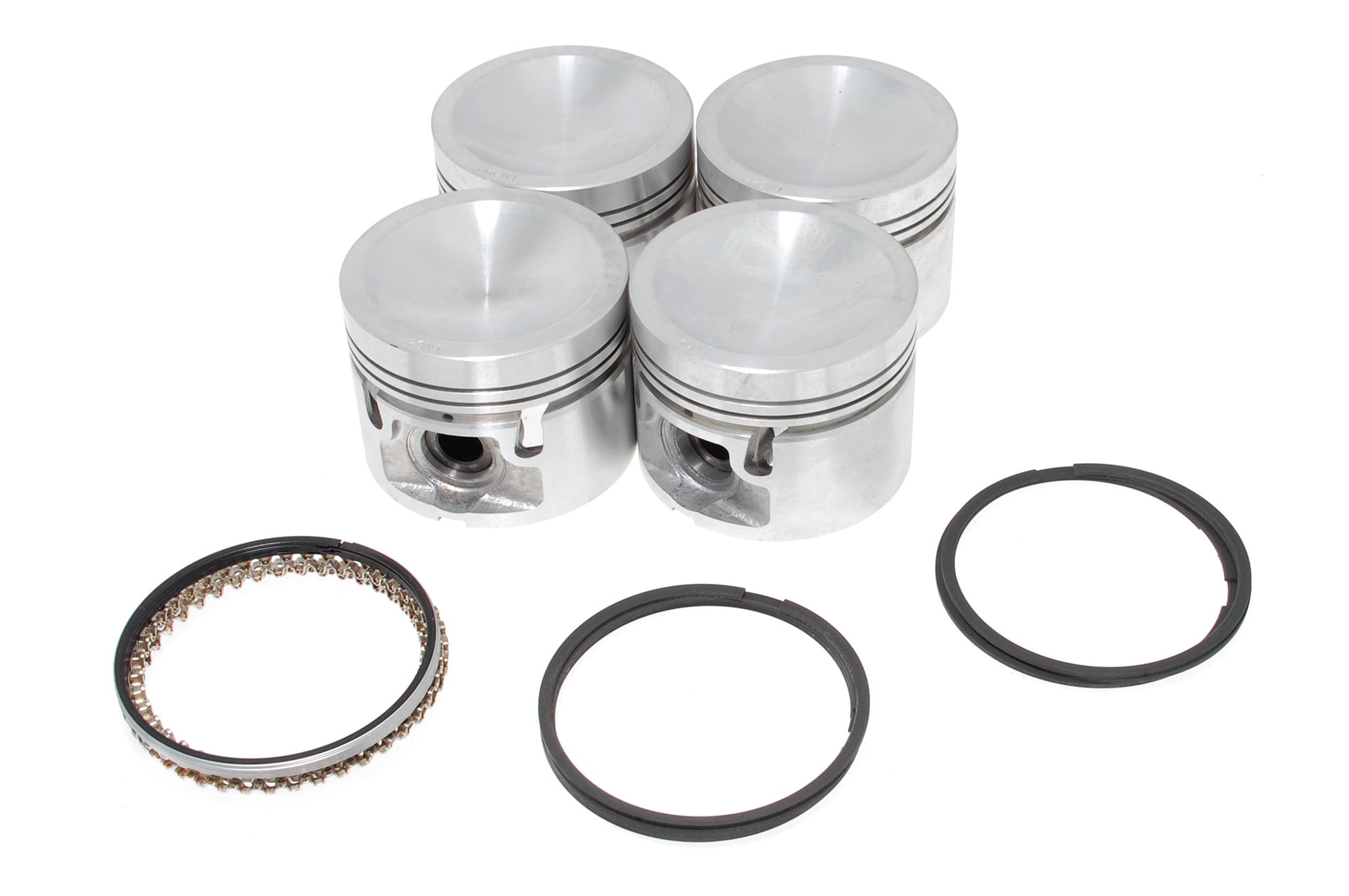 Piston Set (4) - Push Fit (3 Ring) Type - Low Compression - Standard ...