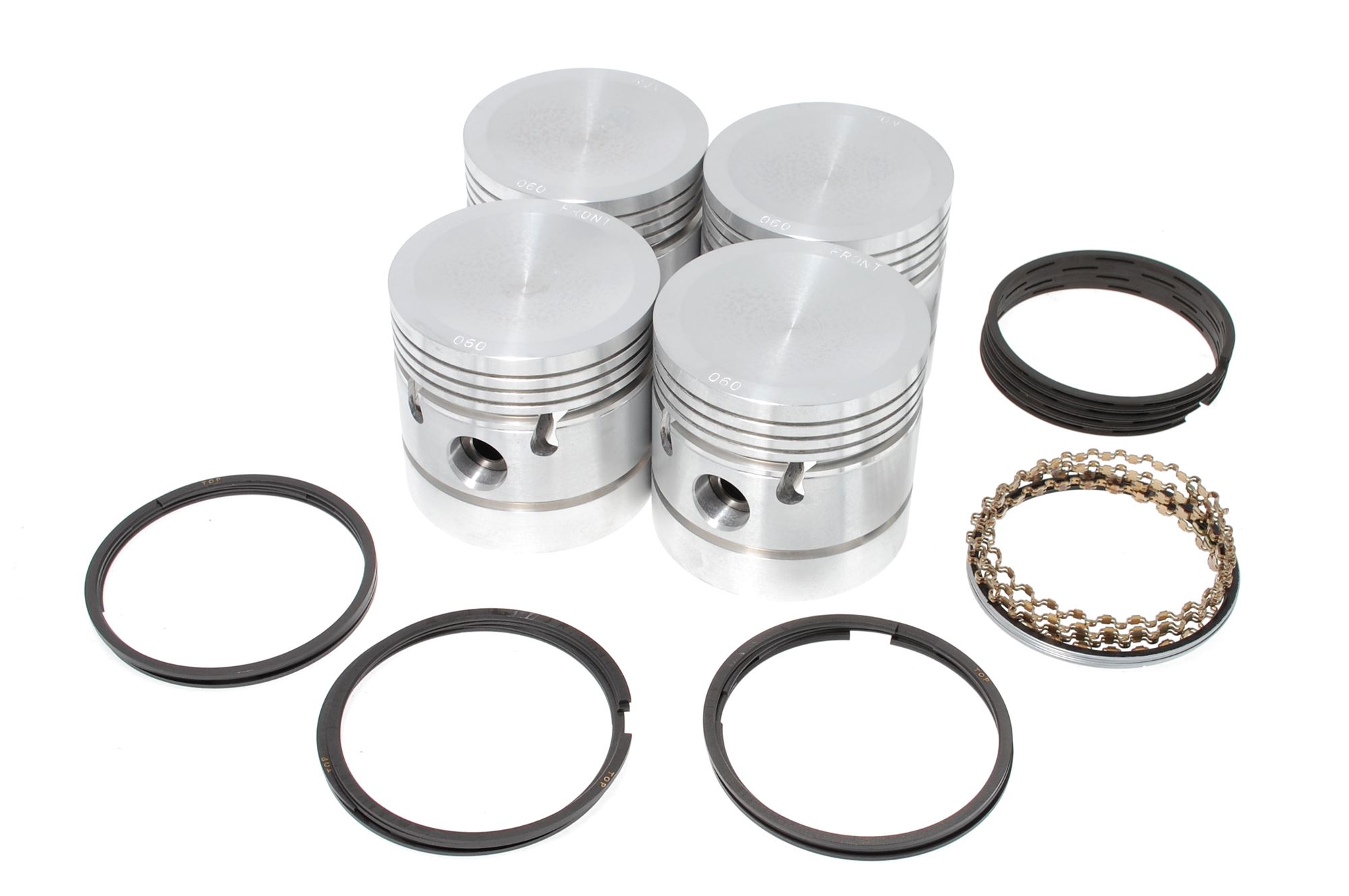 Piston Set (4) Pinch Bolt (5 Ring) Type Oversize +060 12H961060