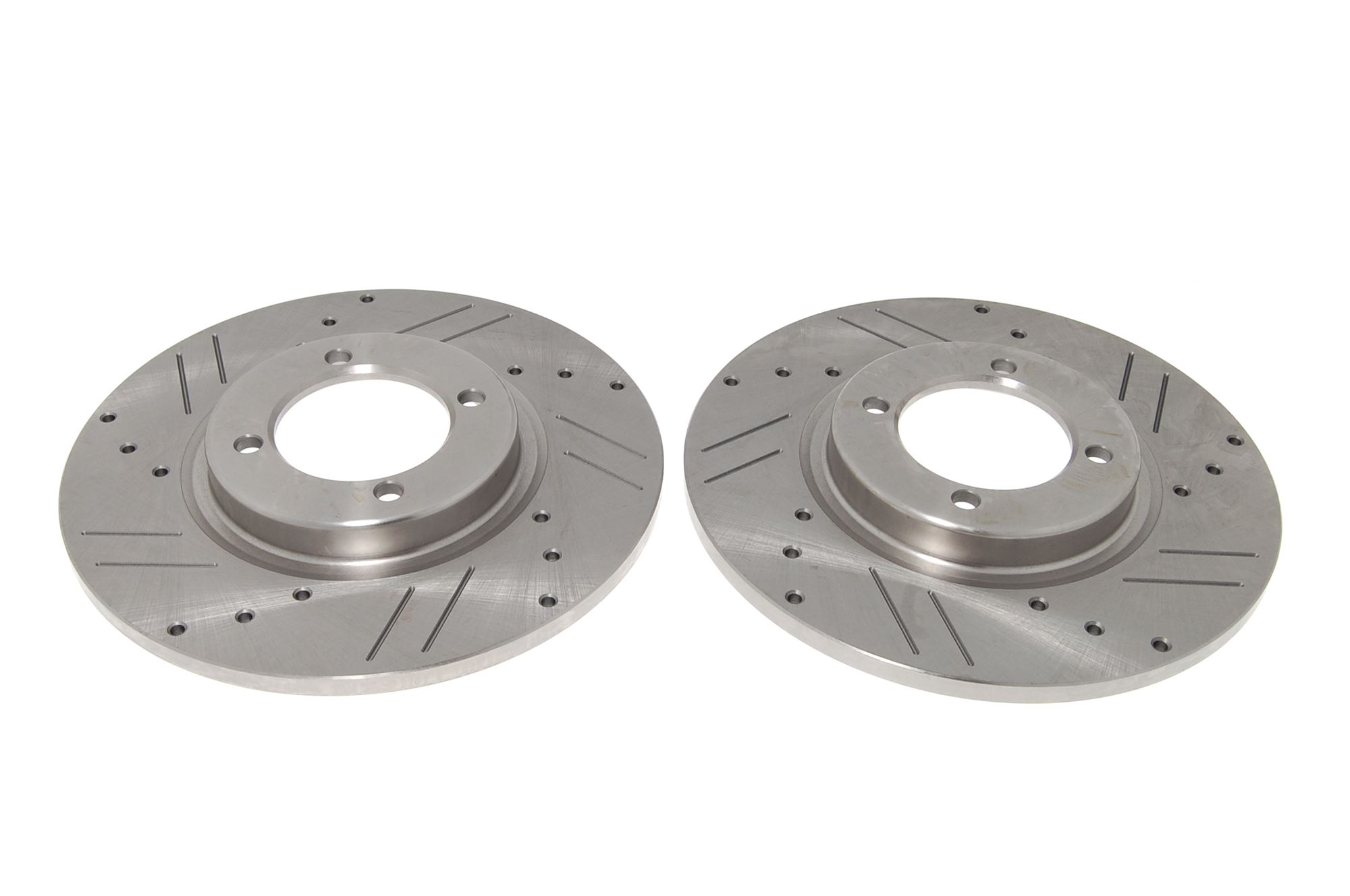 Brake Disc Set Pair Cross Drilled & Grooved 208715XD