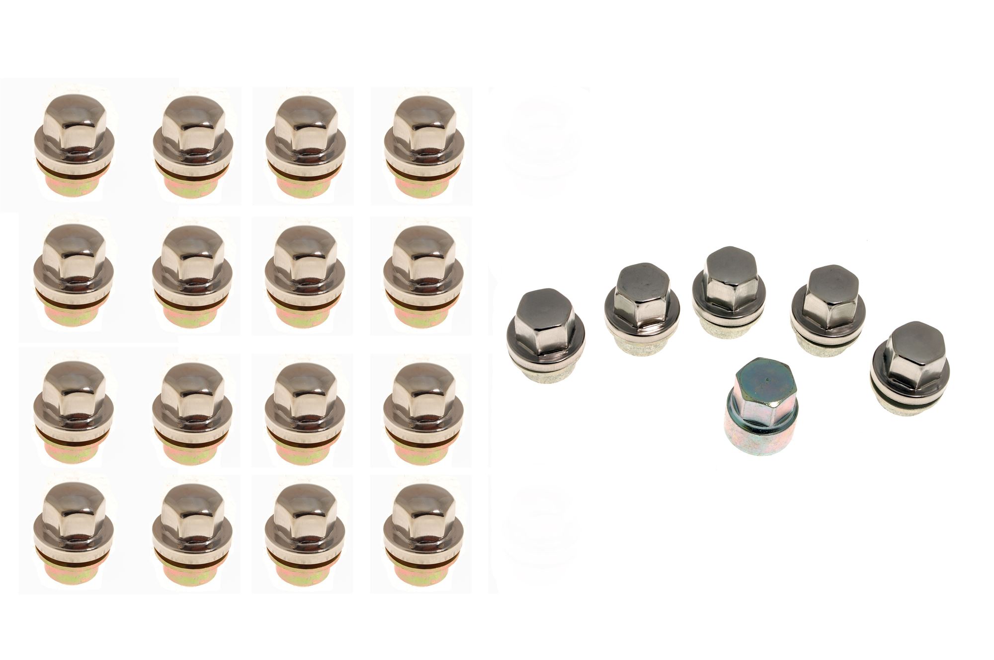 Wheel Nut Set 5 Locking and 16 Standard Wheel Nuts with S/S Caps