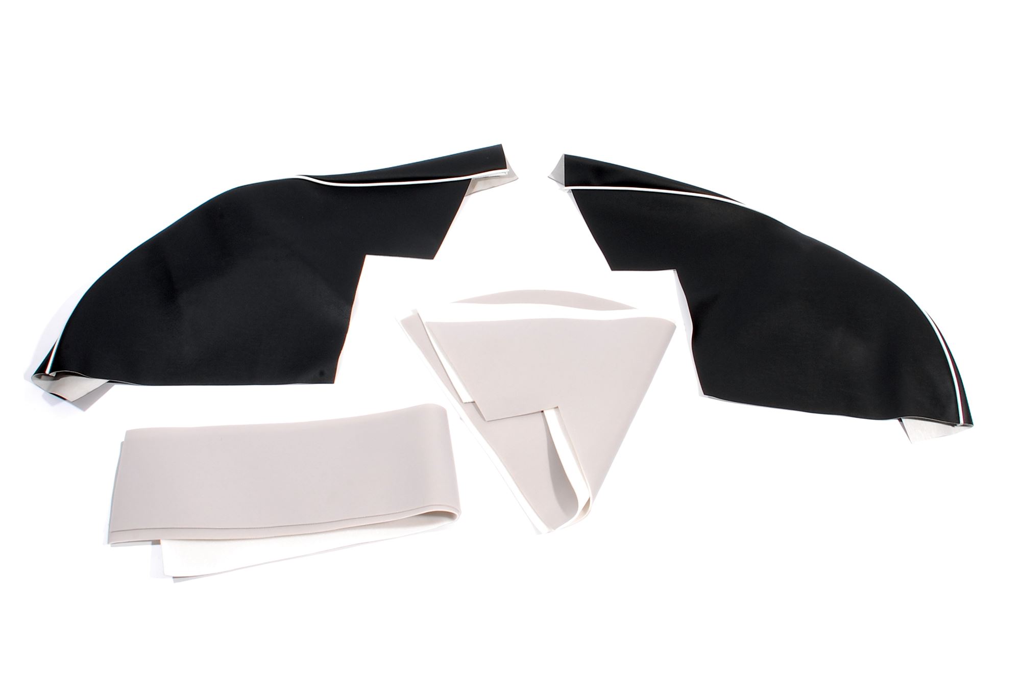 Rear Wheel Arch Covers Pair Black with White Piping RF4179BLACK