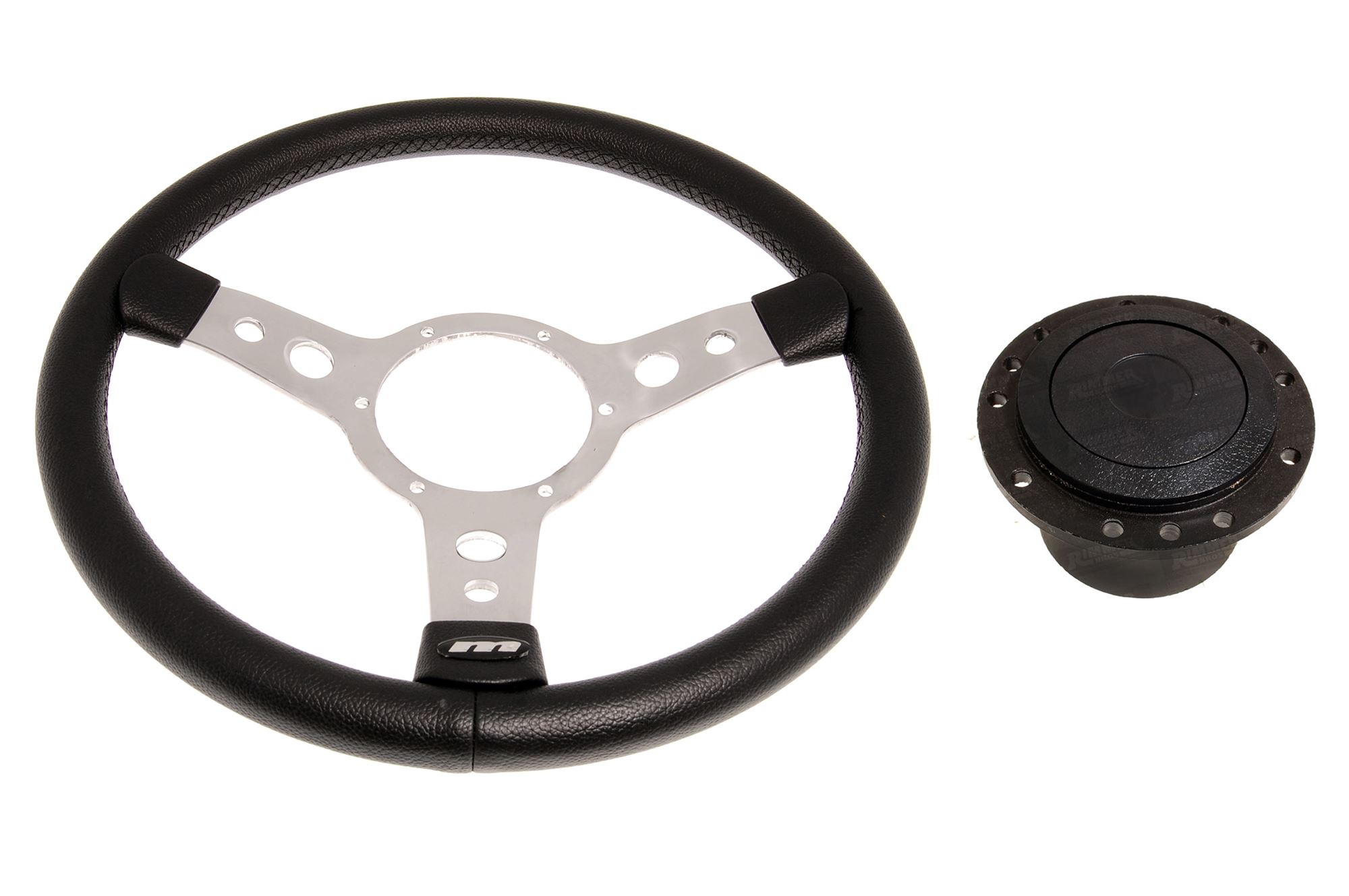 Mountney Traditional Vinyl 14 Inch Steering Wheel With Polished Centre ...