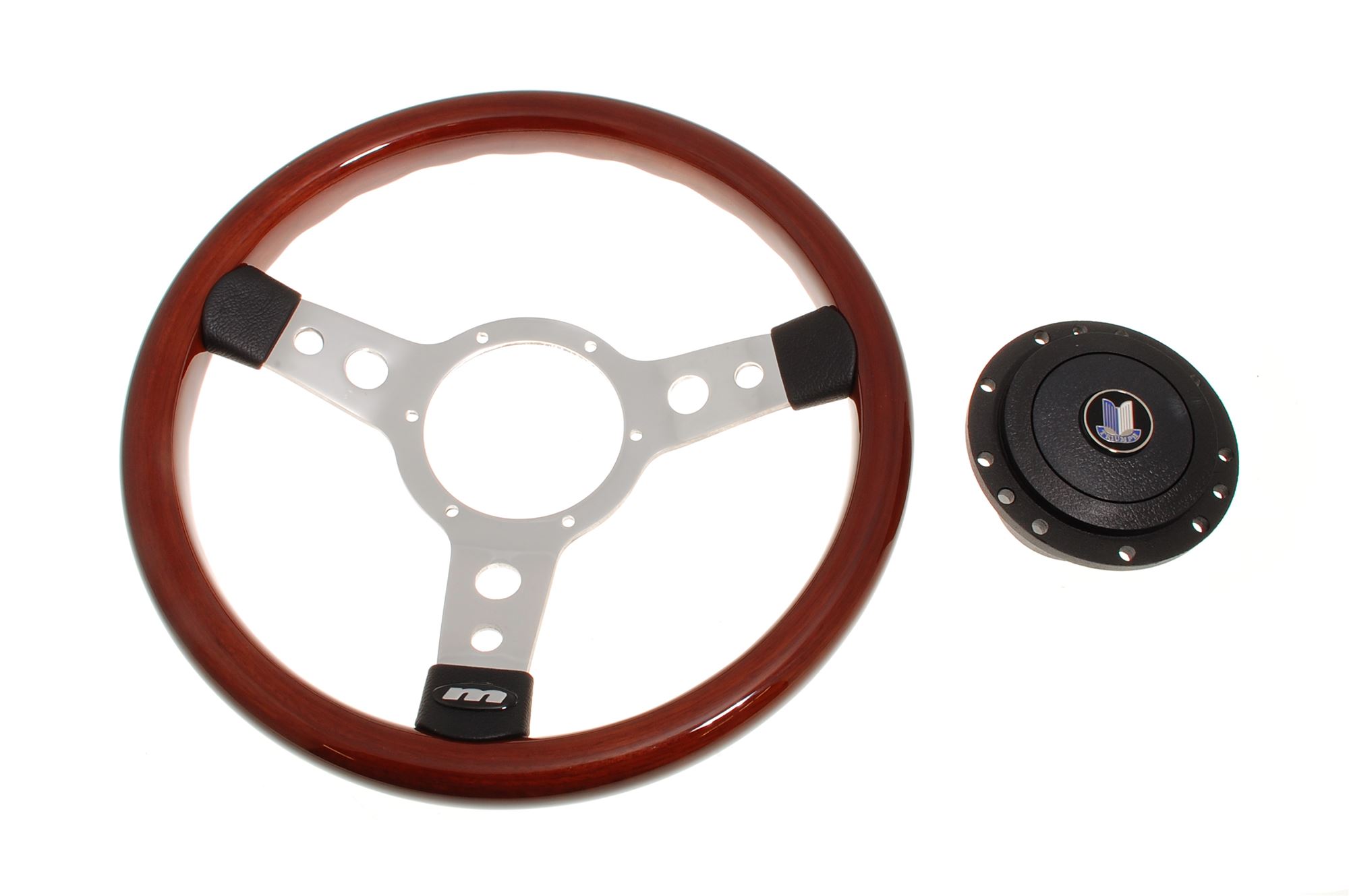 Wood Rim 13 inch Steering Wheel Black Boss RL1467