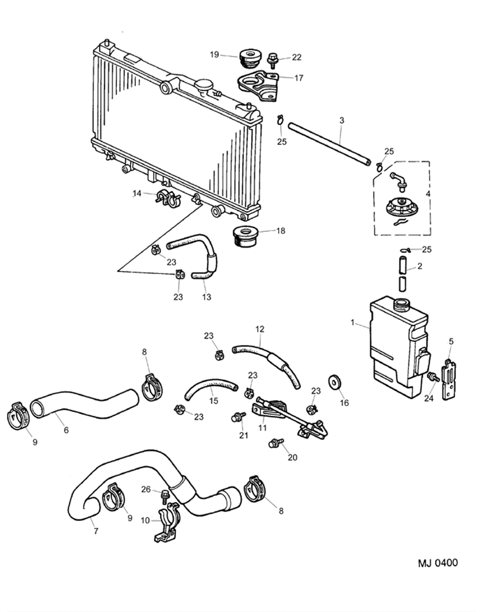 Radiator, Fittings and Expansion Tank - 1800/2000/2300 (2)