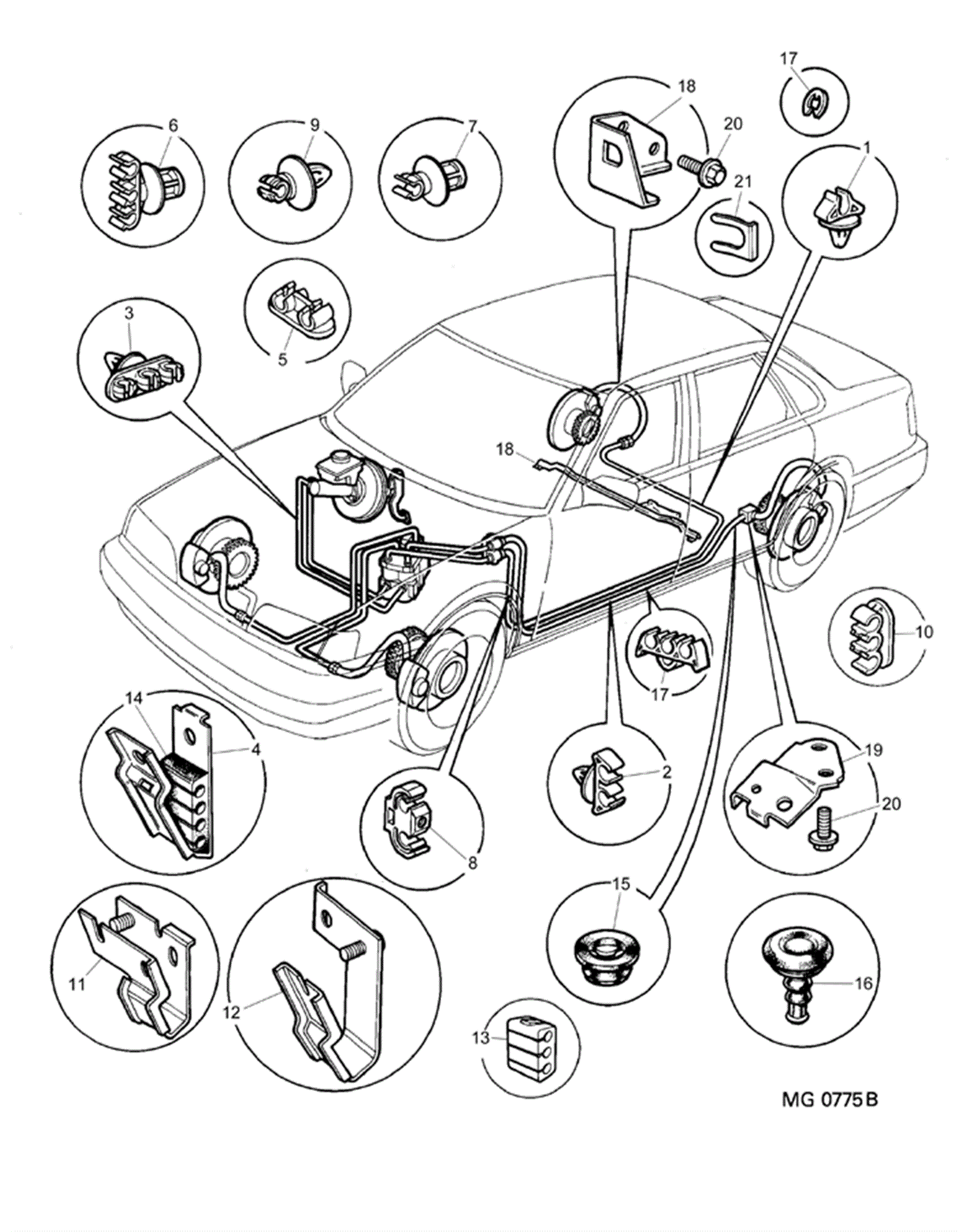 Rover 800 Early Brake Pipes Clips and Fittings Rimmer Bros