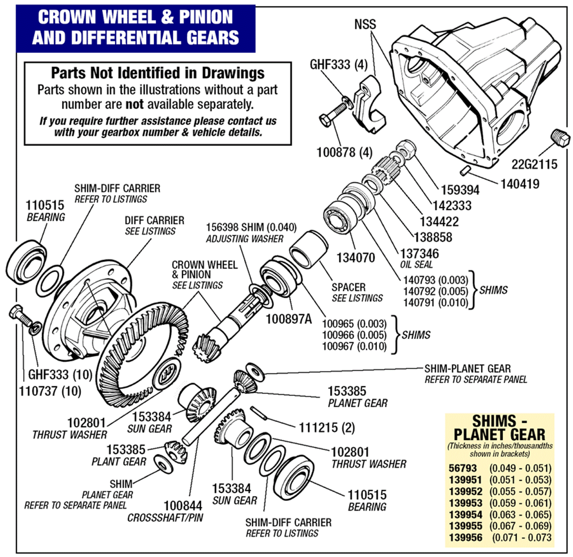 Triumph Stag Crown Wheel and Pinion and Differential Gears