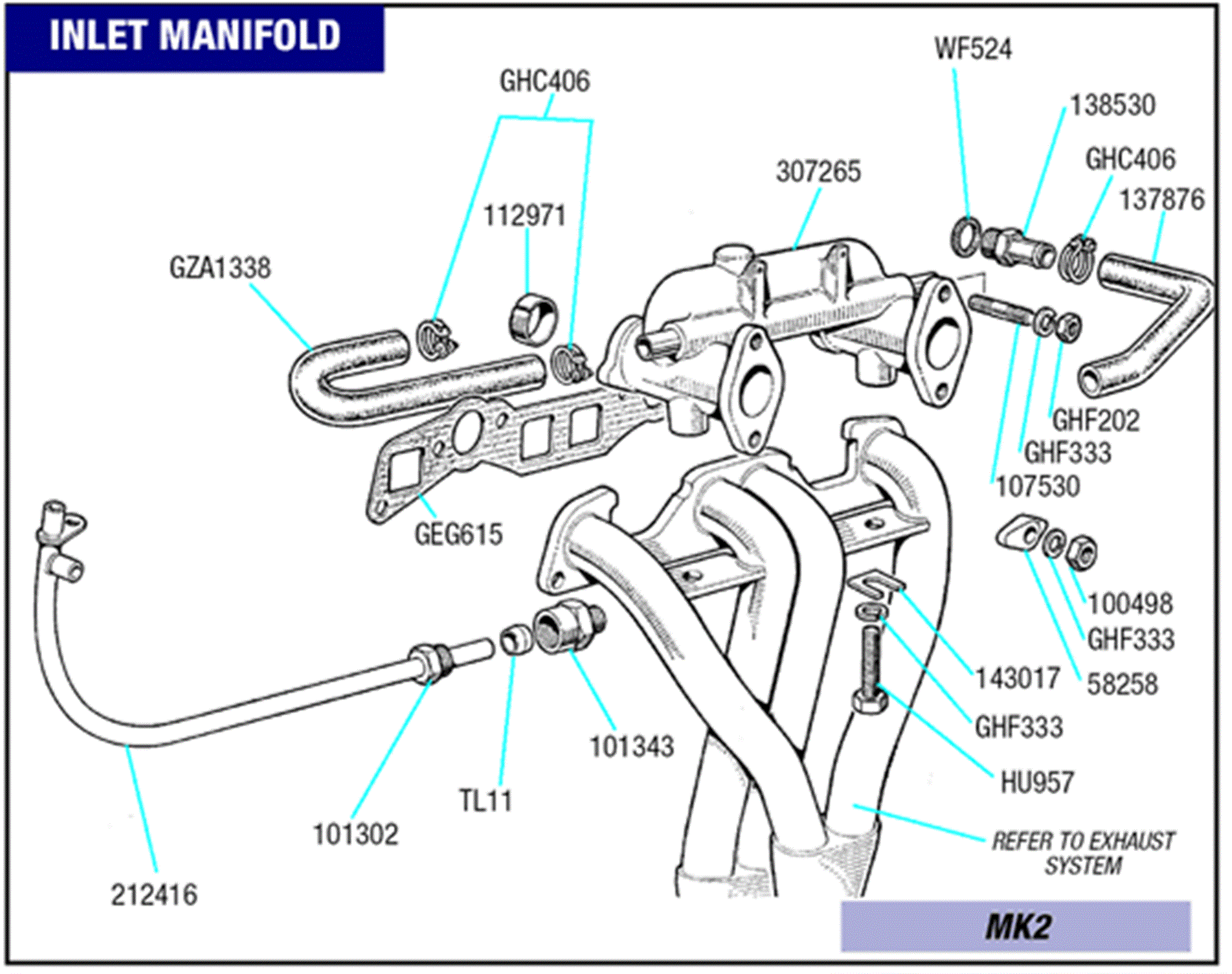 Triumph Spitfire Inlet Manifold (Standard) Mk2 Rimmer Bros