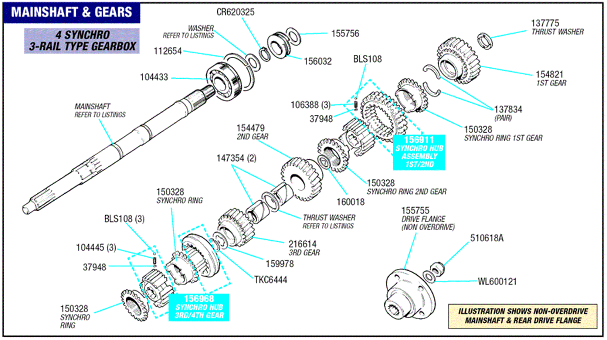 Mainshaft and Input Gears - 4 Synchro Gearbox