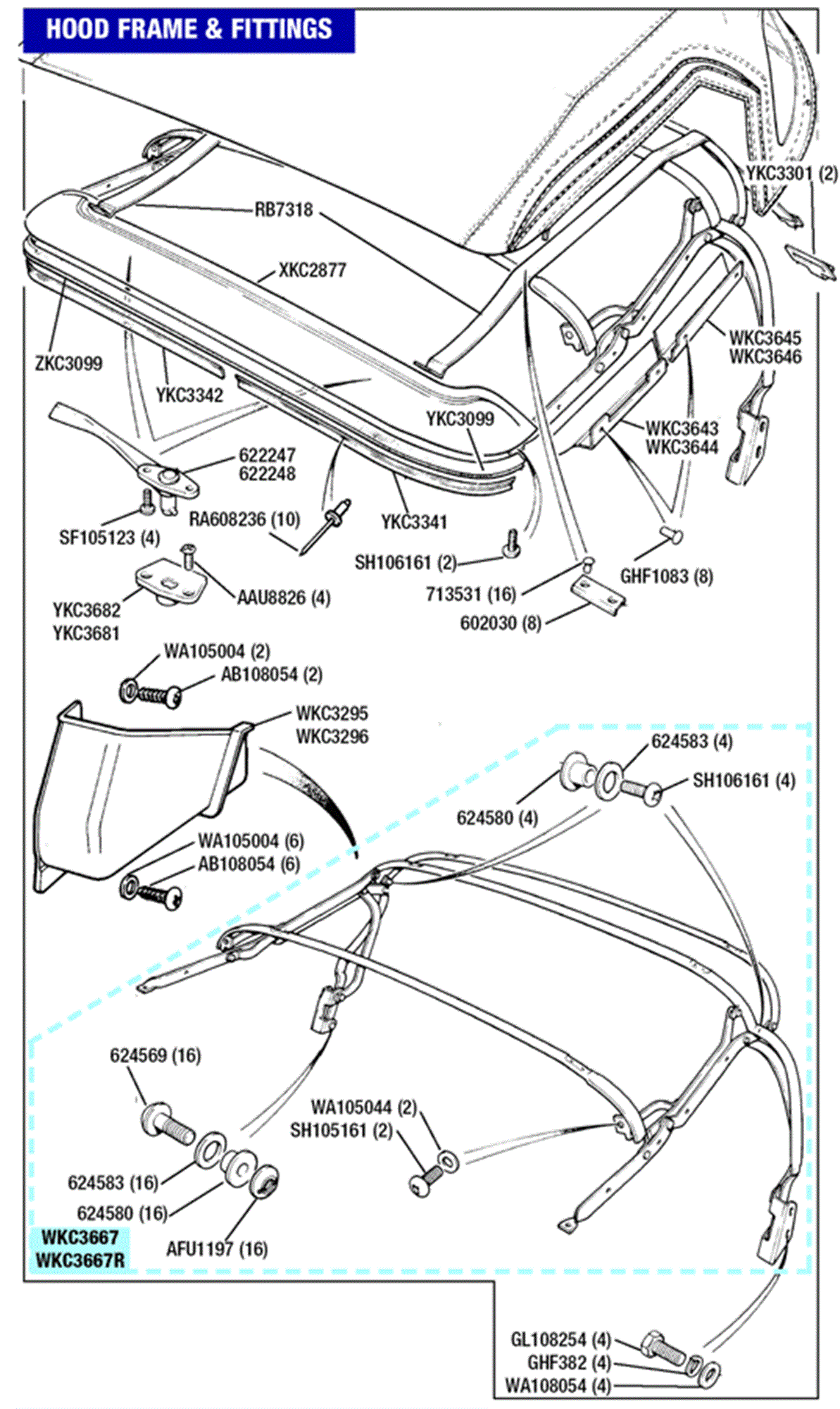 Triumph TR7 Hood Frame and Fittings | Rimmer Bros