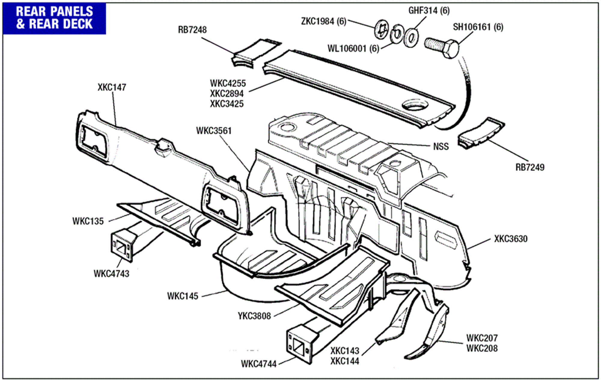 Triumph TR7 Rear Panels and Rear Deck | Rimmer Bros