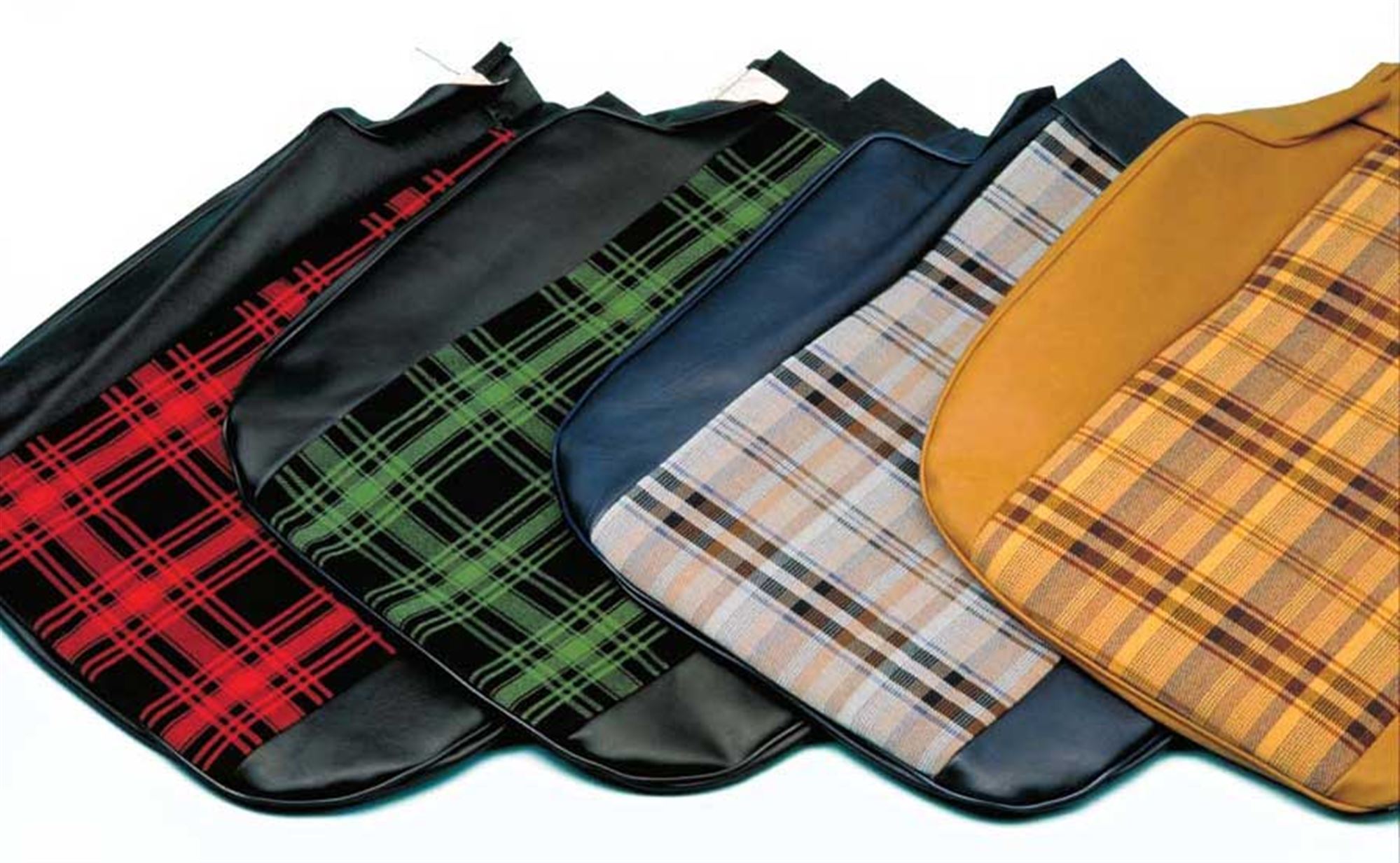 Original Seat Trim Covers Vinyl with Cloth Check Insert