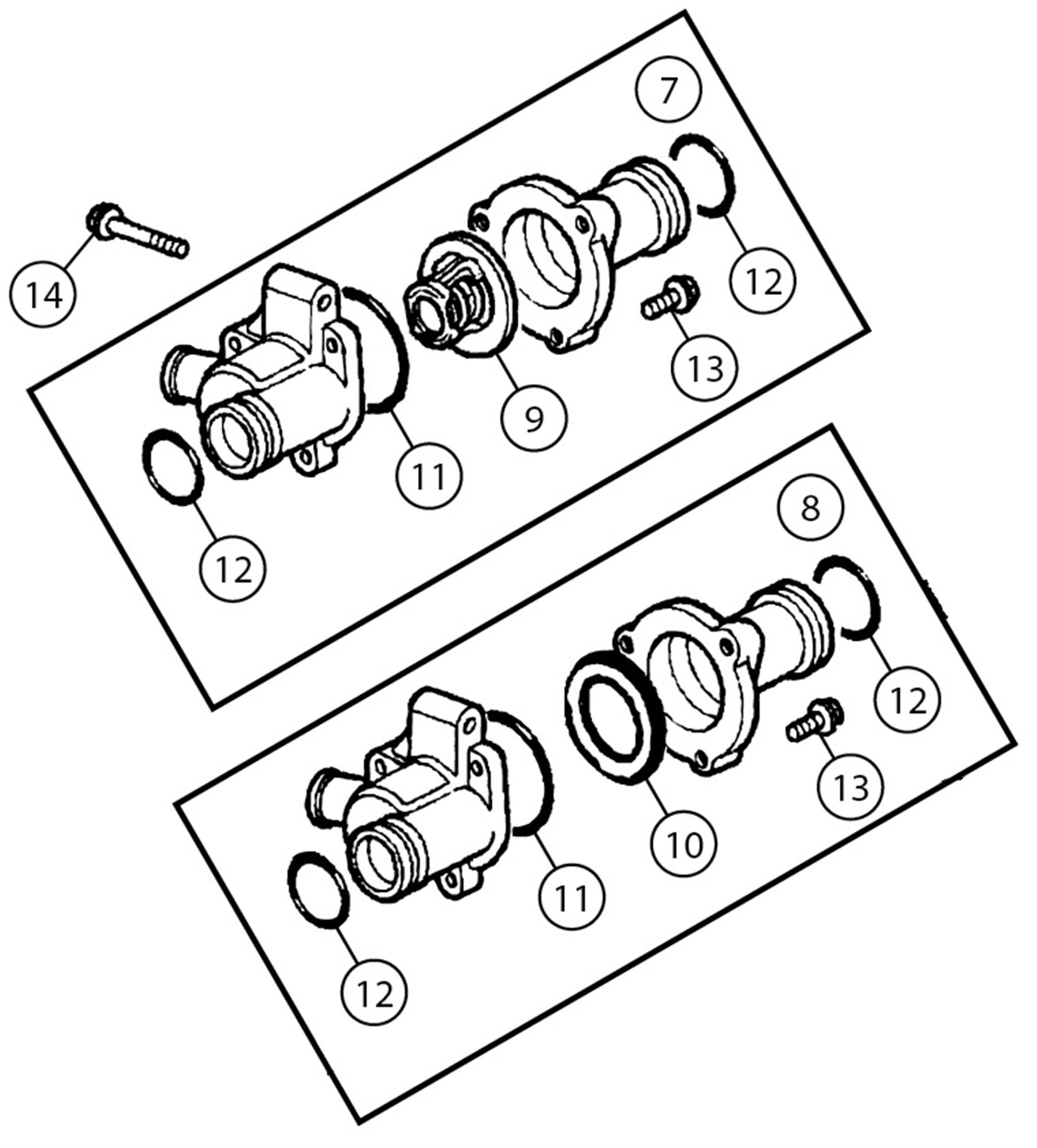 MGF and MG TF Engine Mounted Thermostat and Housing
