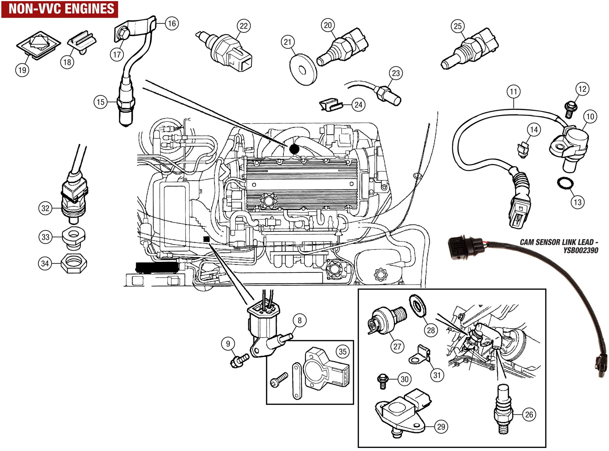 MGF and MG TF Engine Sensors Non VVC Rimmer Bros
