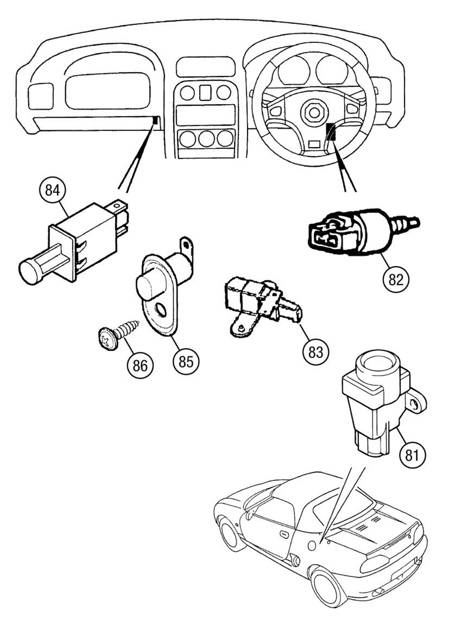 MGF and MG TF Body Switches Rimmer Bros