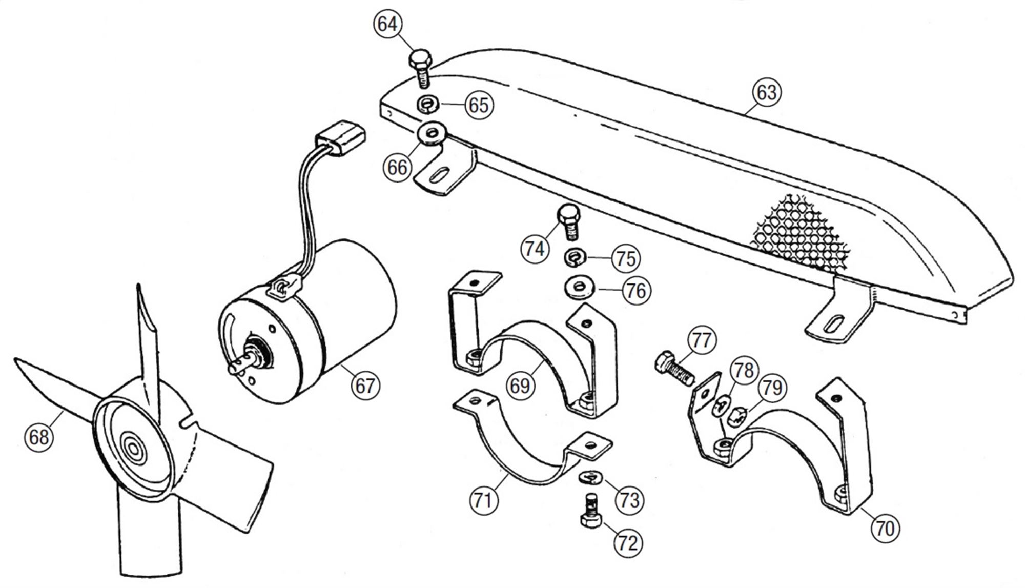 MGB Electric Radiator Fans Original Fitment 4 Cyl Models