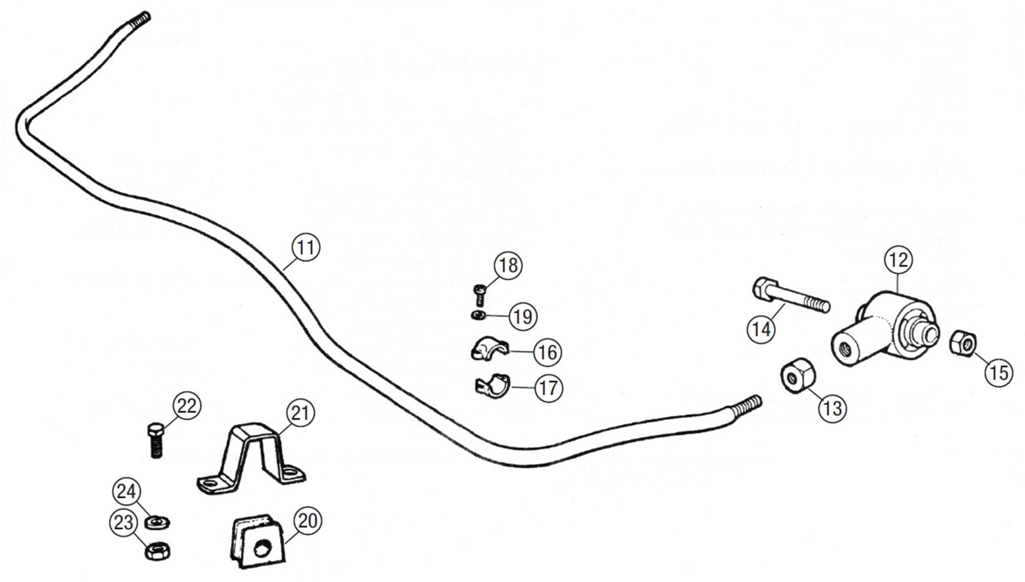 MGB Rear Anti Roll Bar Rubber Bumper Models Sept 1976 On Rear
