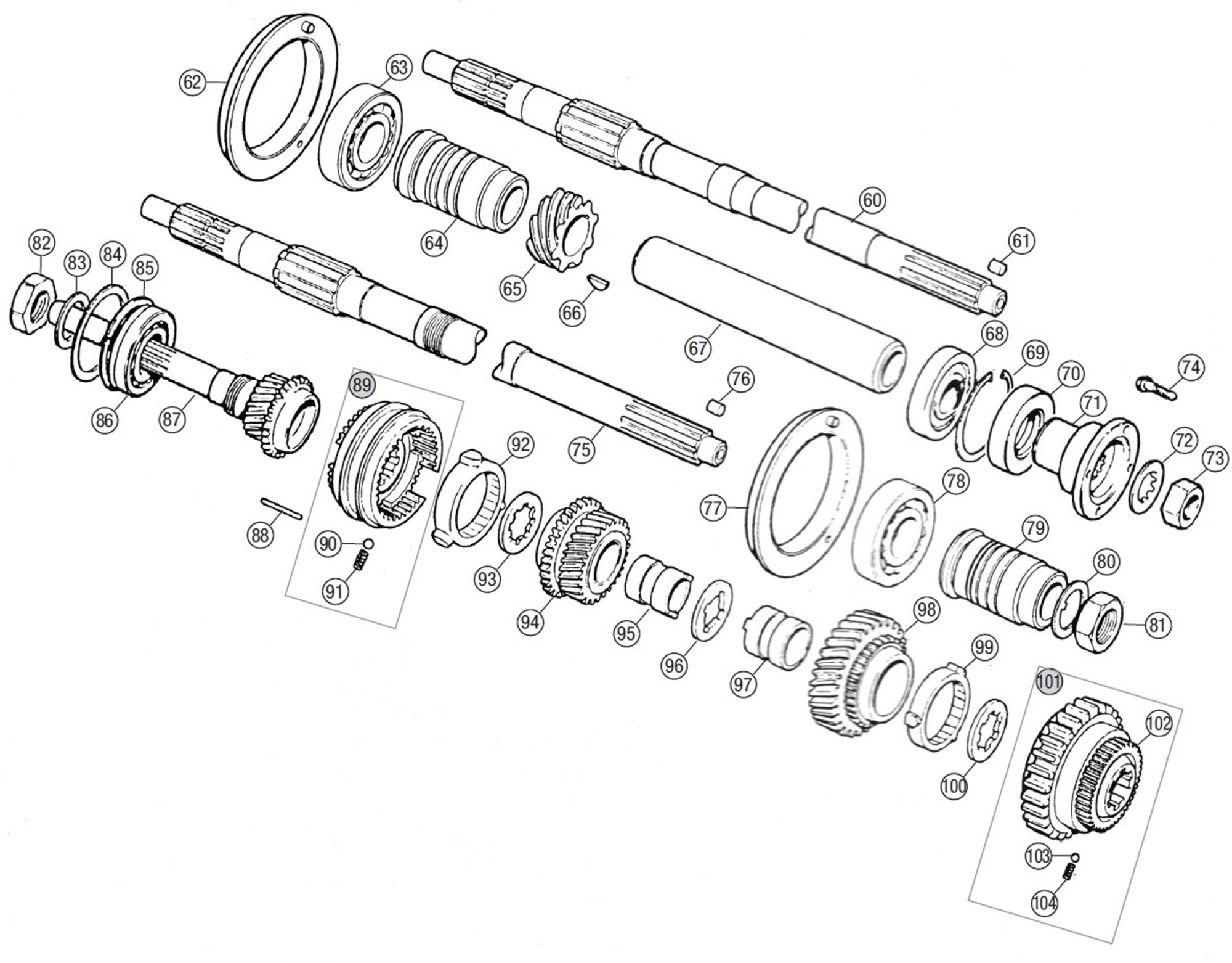 MGB Internal Gearbox Components - 3 Synchro | Rimmer Bros