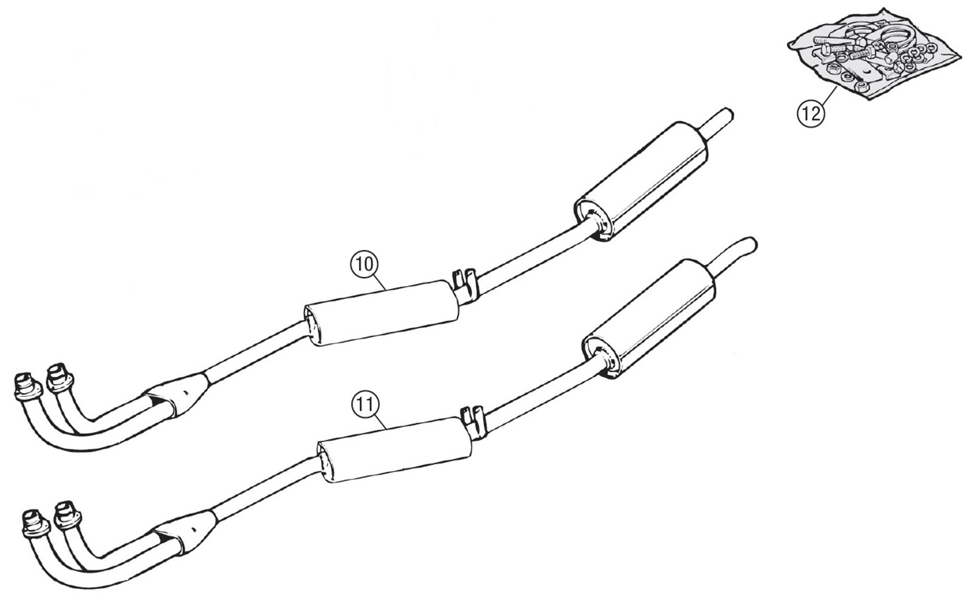 MGB Exhaust Systems Standard M S 1 Piece Systems 4 Cyl