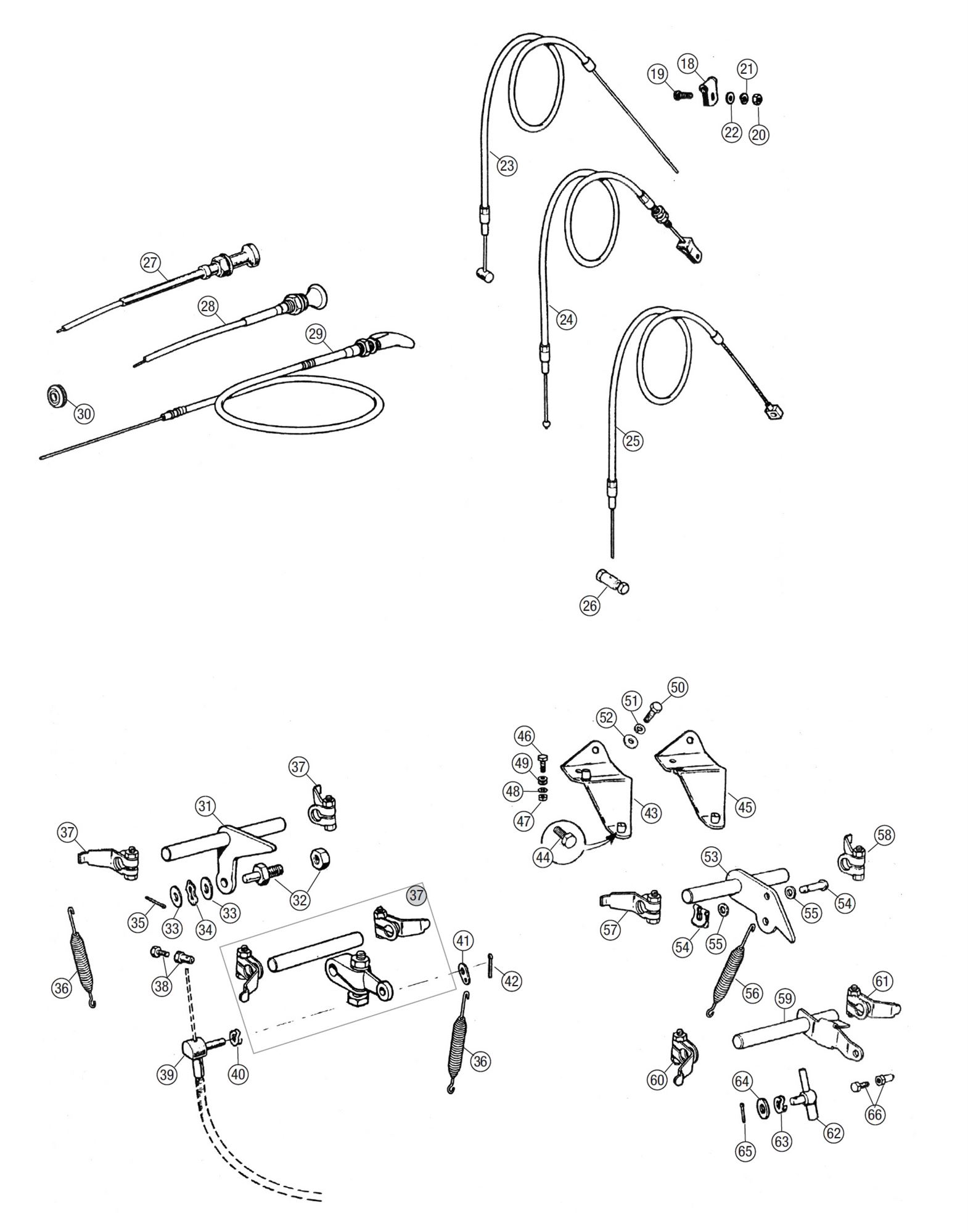 MGB Accelerator/Choke Cables & Linkage 4 Cylinder Models Rimmer Bros