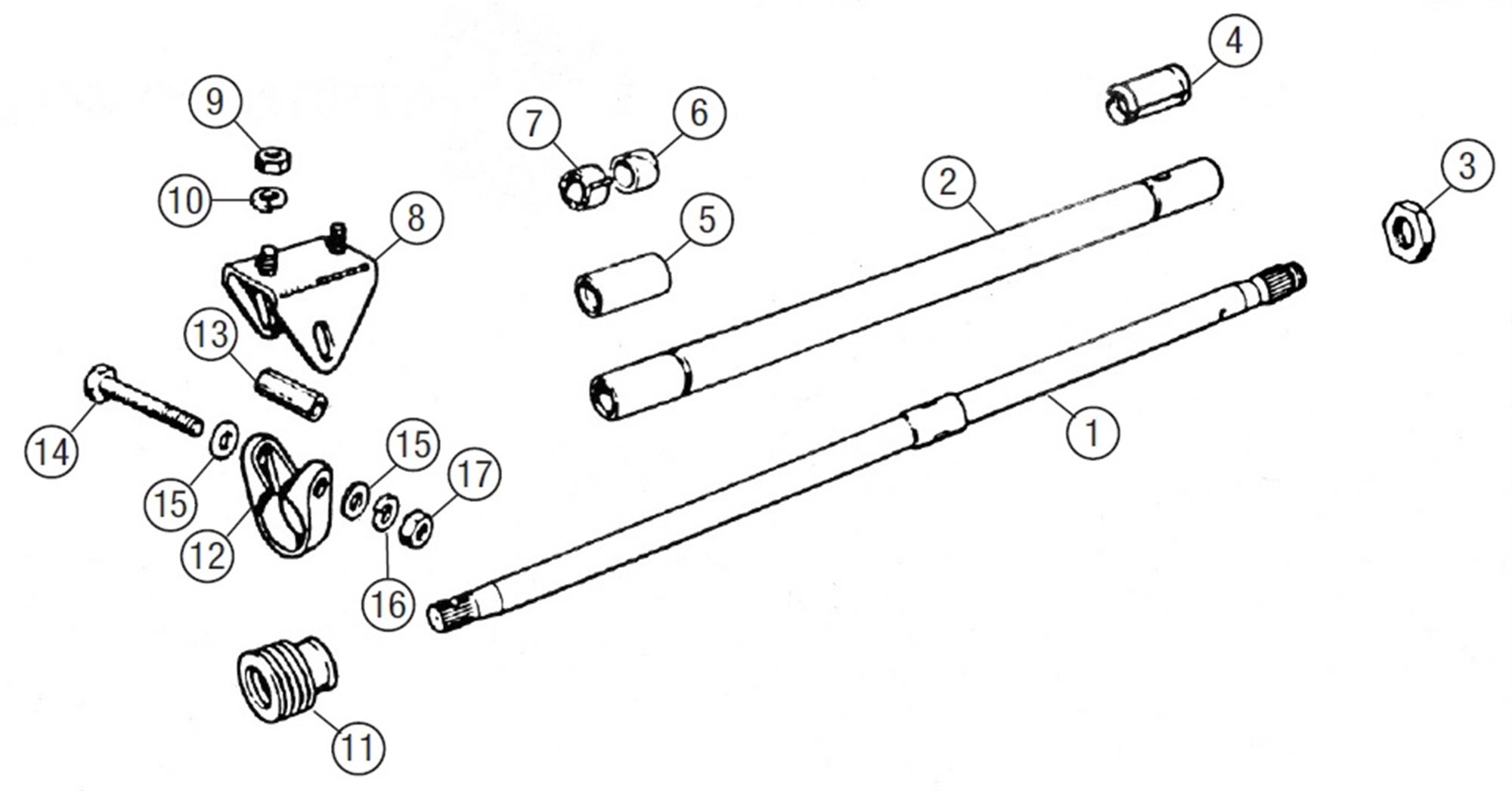 MGB Steering Column Non Collapsible Steering Column