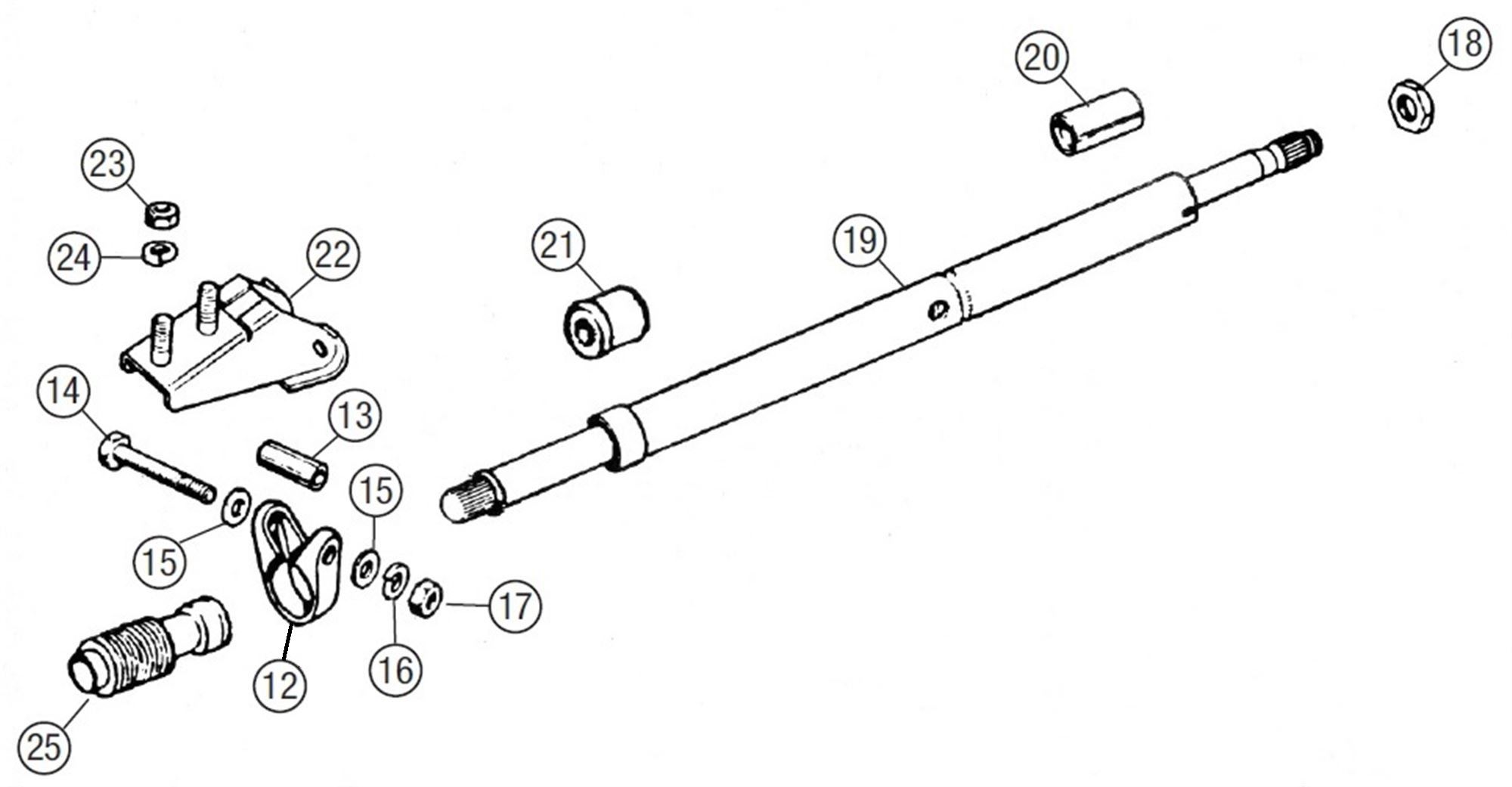 MGB Steering Column Collapsible 4 Cylinder Chrome Bumper