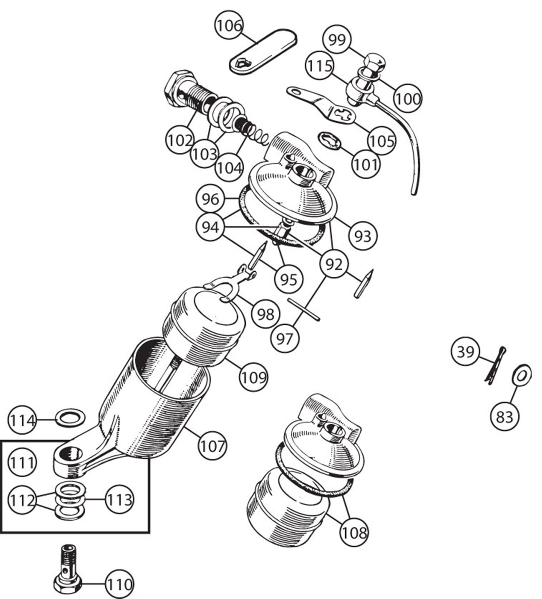 Triumph TR2 Carb Components Float Chambers Rimmer Bros