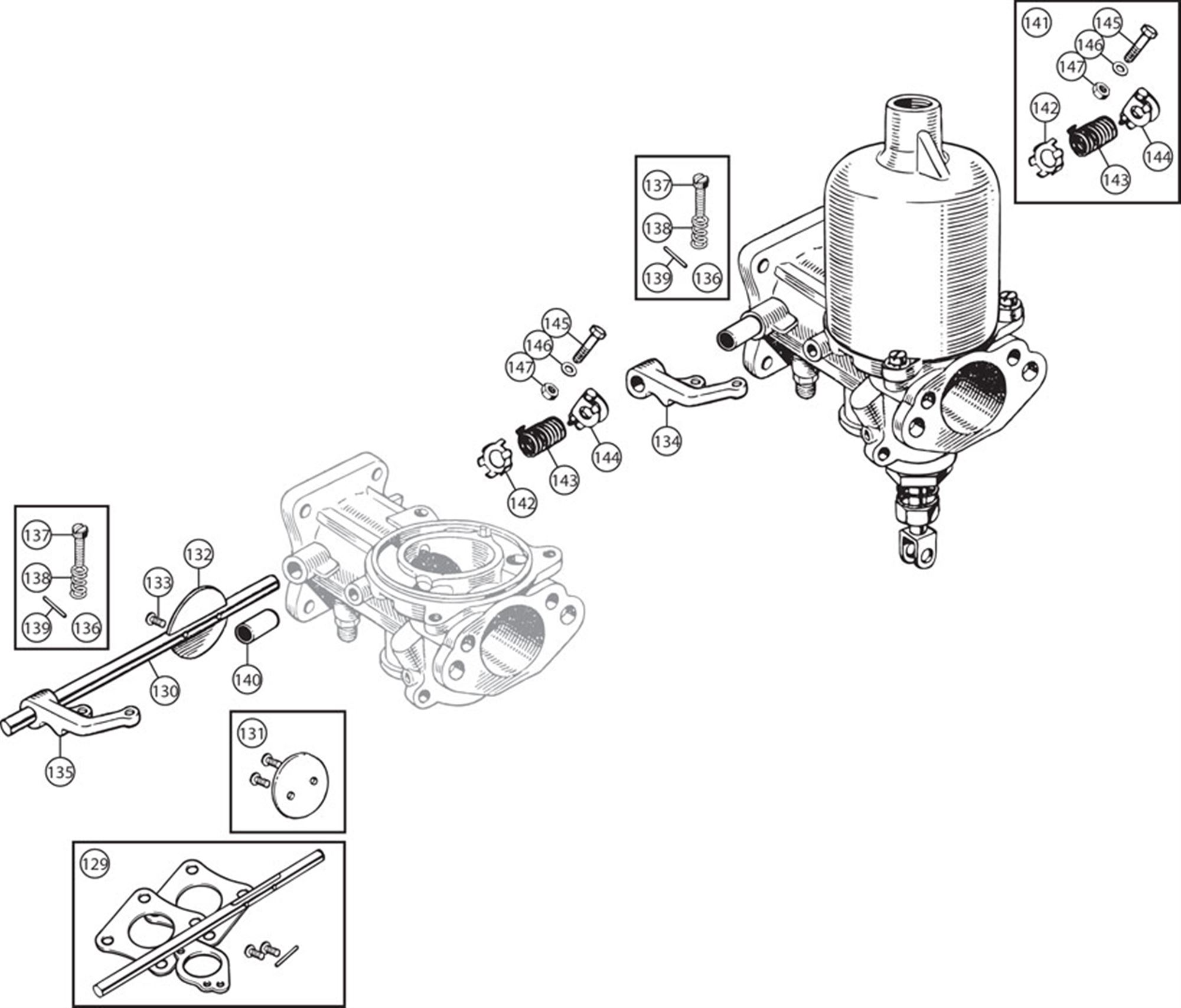 Triumph TR34 Carb Components Throttle Spindle Rimmer Bros
