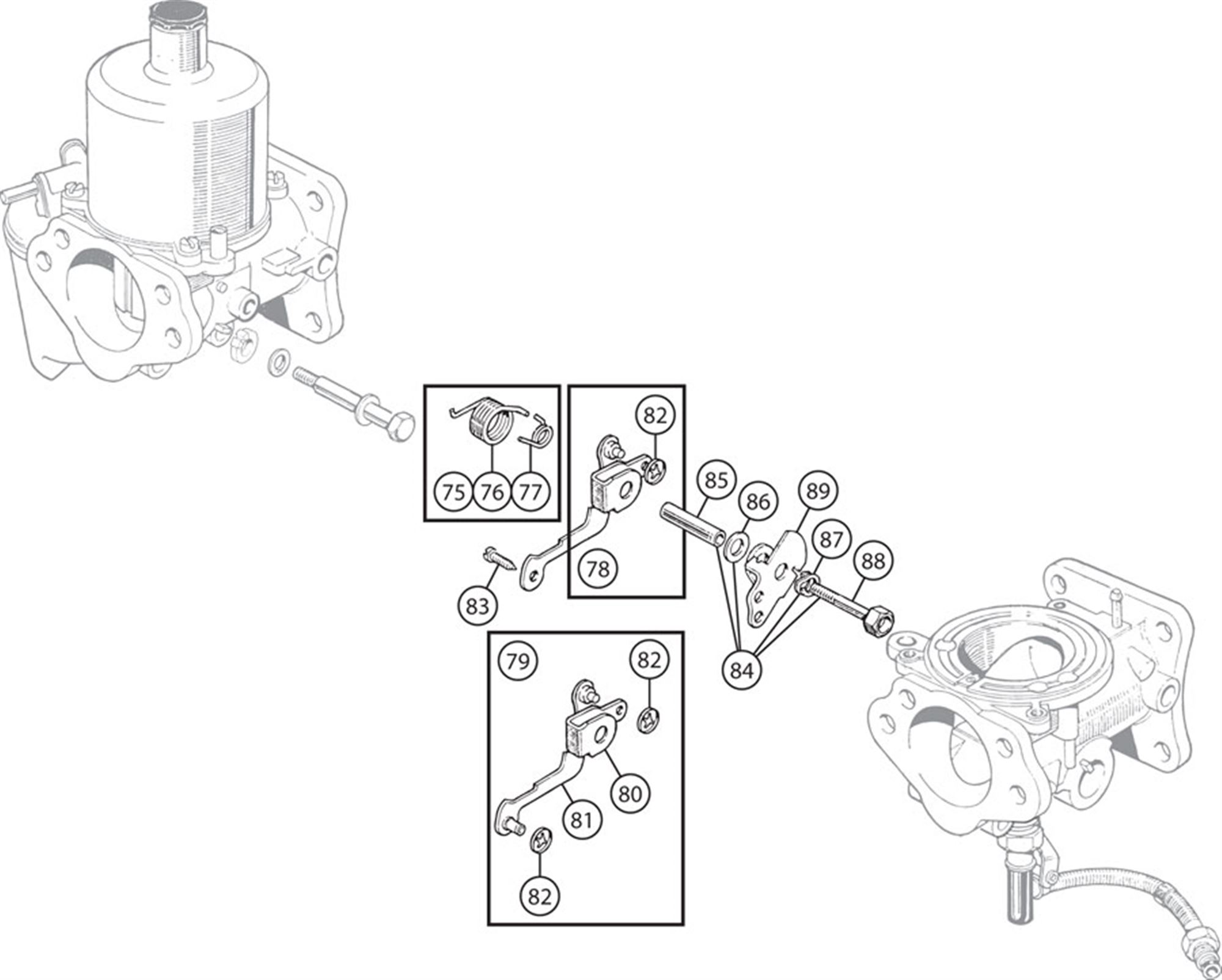 Triumph TR4A Carb Components - Linkages | Rimmer Bros