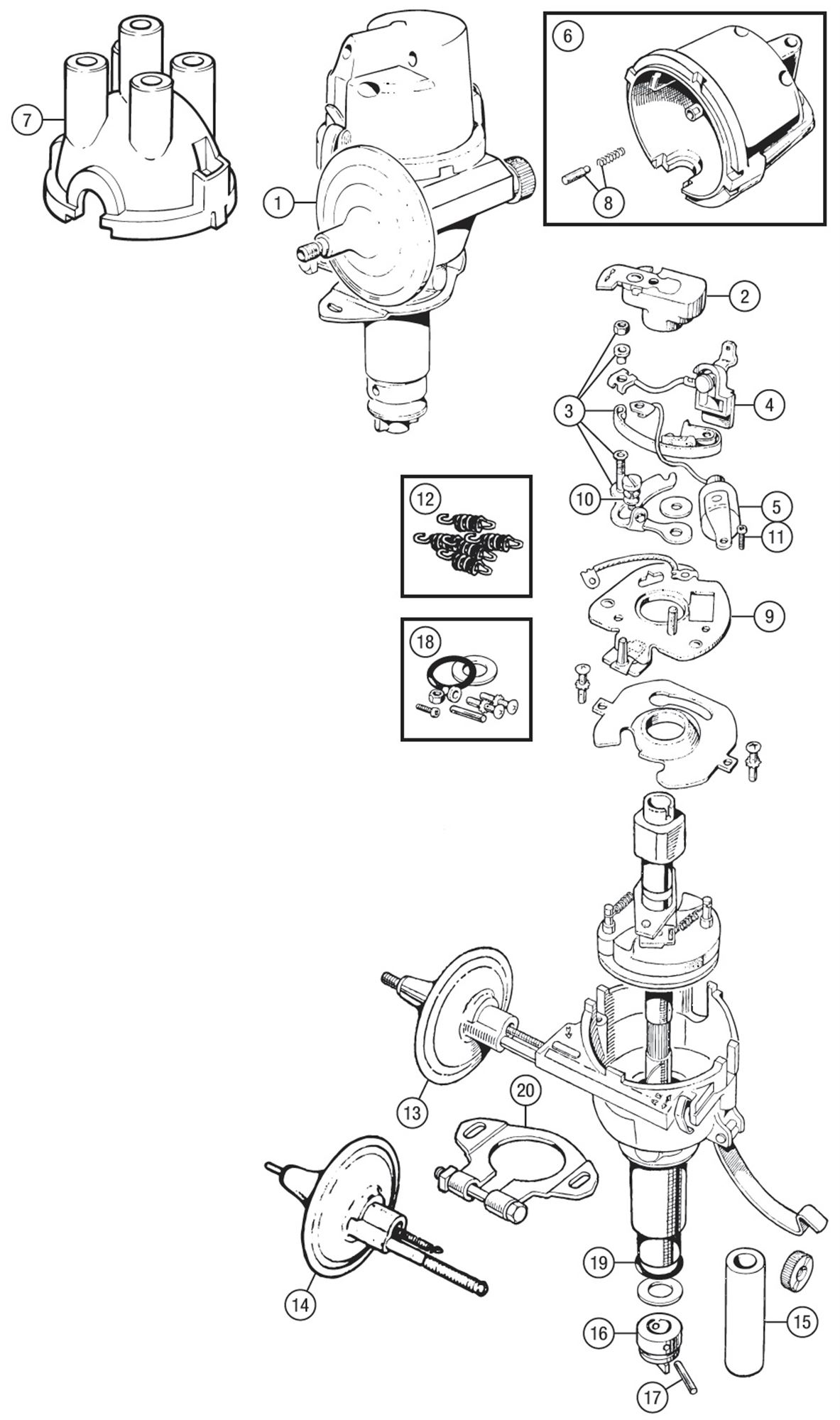 Triumph TR24A Distributors Lucas 25D4 4 Cylinder